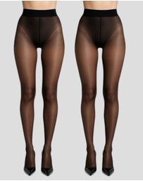 High Heel Jungle - 15 Denier Glazed Finish Tights- Luminous 2pack