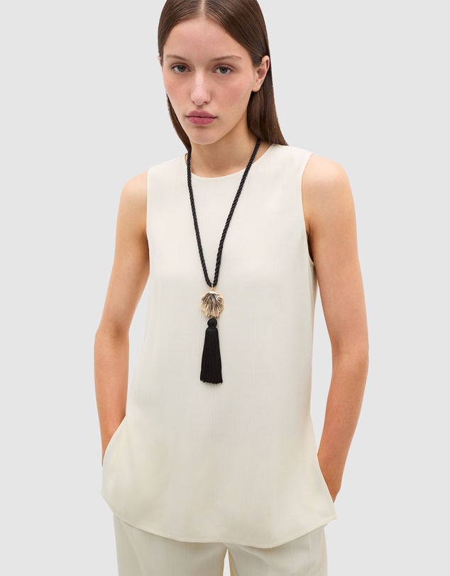 Seed Heritage - Shell Pendant Tassel Necklace