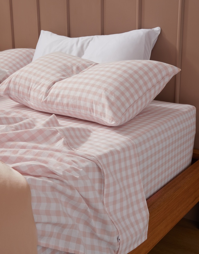 Sheet Society - Leo Washed Cotton Gingham Full Sheet Set