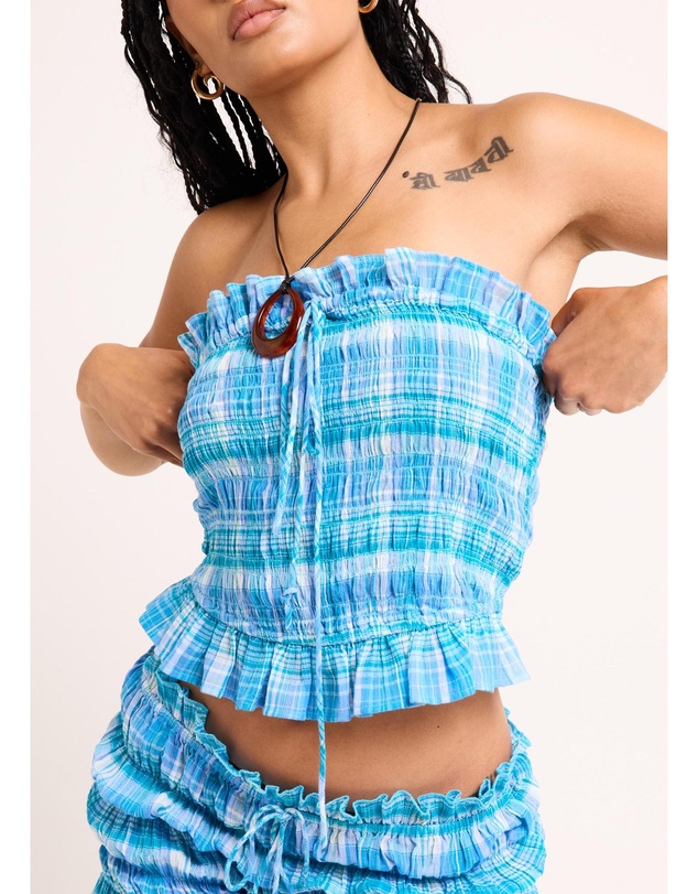 Subtitled - Laia Shirred Bandeau Top