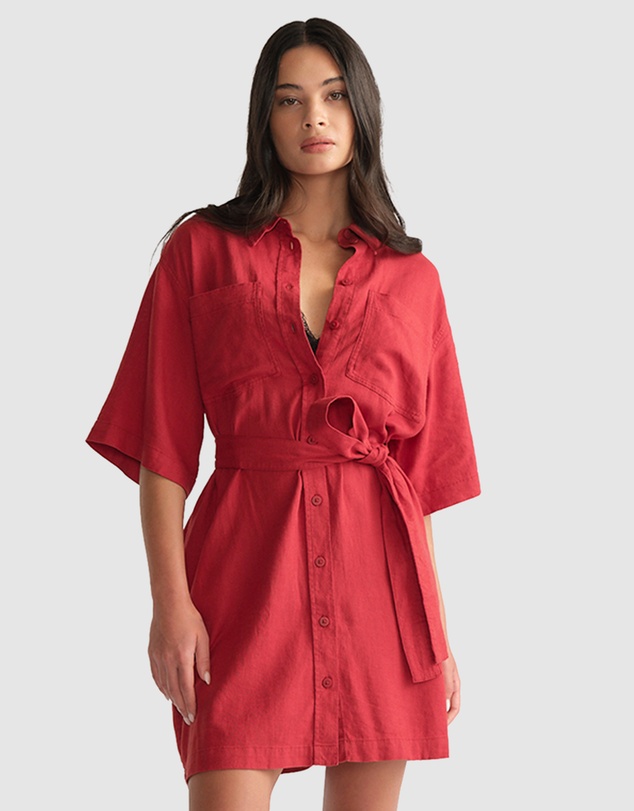 Decjuba - D-Luxe Linen Blend Short Dress