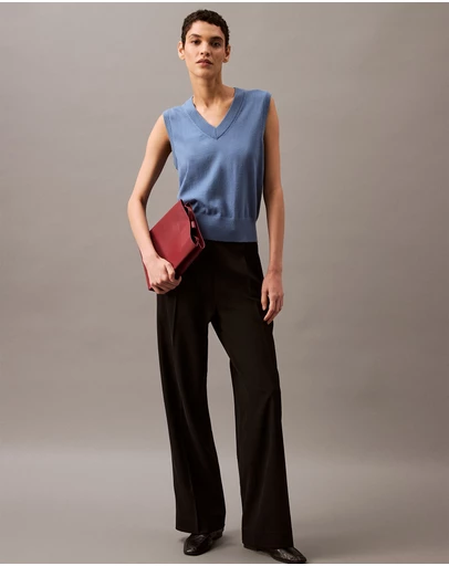 Calvin Klein - Relaxed Crepe Pleated Pants