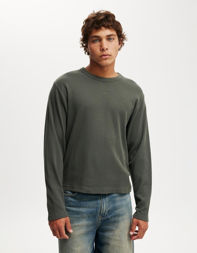 Cotton On - Cropped Fit Textured Long Sleeve