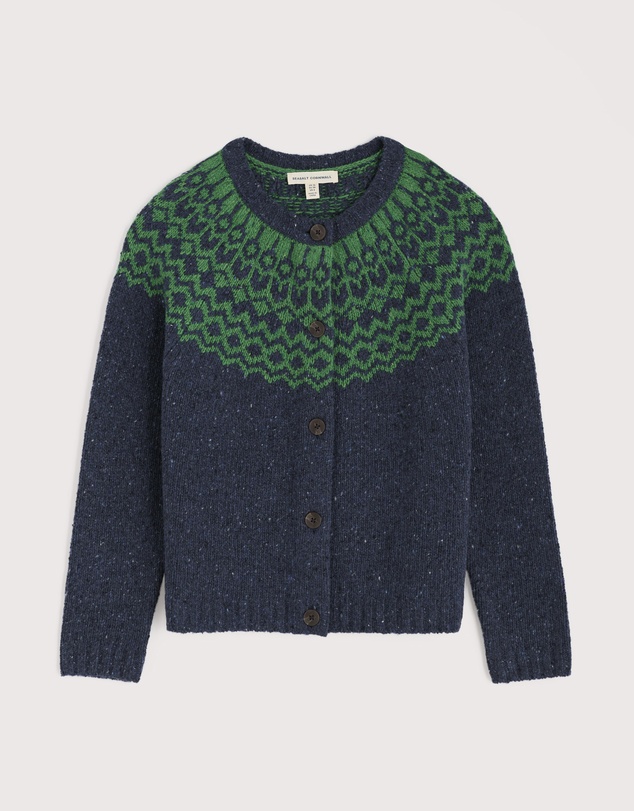 Seasalt - Seasalt Cornwall Navy Port Kinnis Fair Isle Cardigan