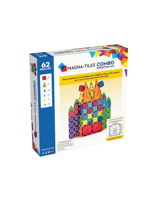 Magna-Tiles - MAGNA-TILES - Combo + microMAGS - 62 Piece Set