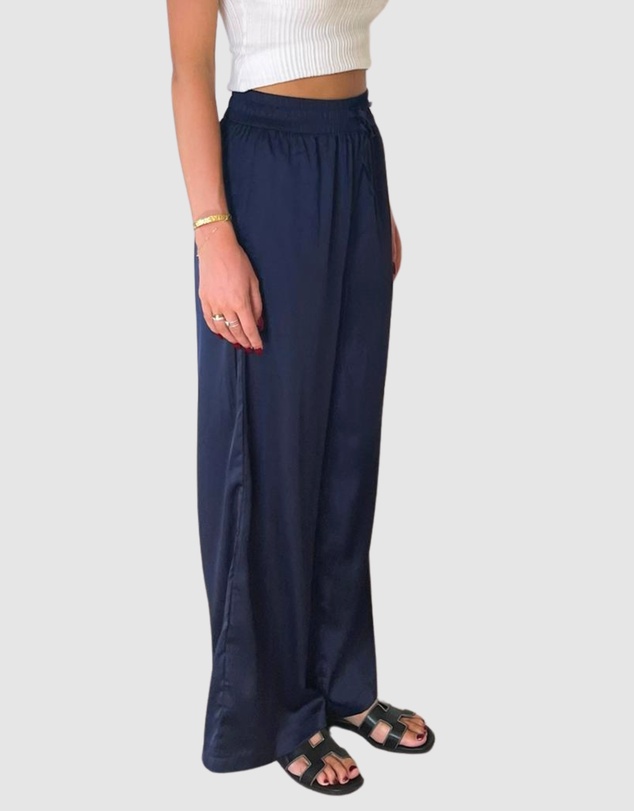 SILK MAGNOLIA - Silk Satin Pants