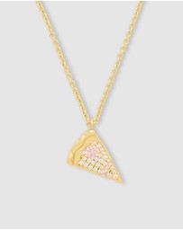Wanderlust + Co - Pizza Slice Gold Necklace