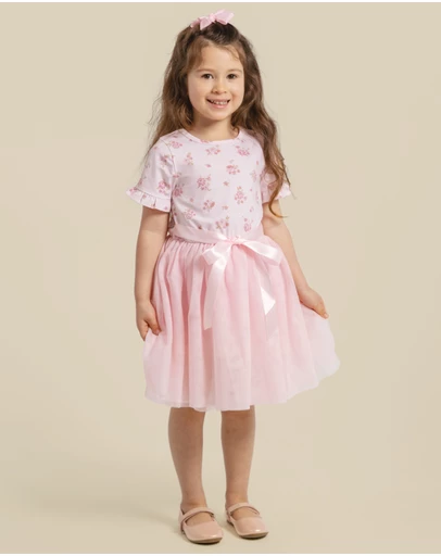 Designer Kidz - Bella Floral S/S Tutu Dress