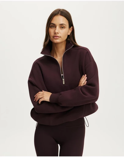Cotton On Body Active - Plush Half Zip Sweatshirt