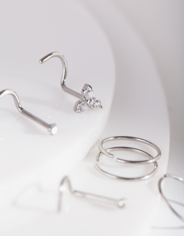 Lovisa - Surgical Steel Nose Ring & Stud 6-Pack