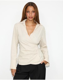 Dazie - Latte Asymmetrical Shirt