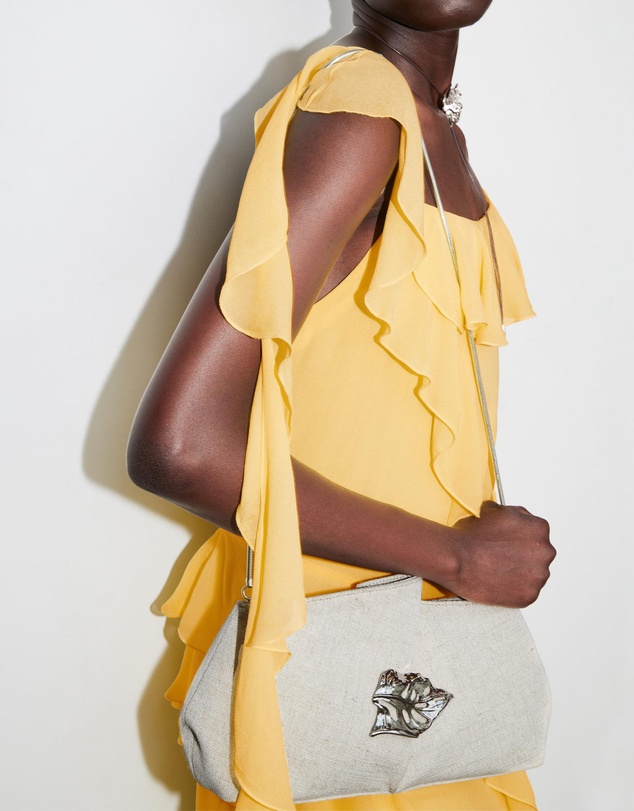 & Other Stories - Leaf-Brooch Canvas Clutch
