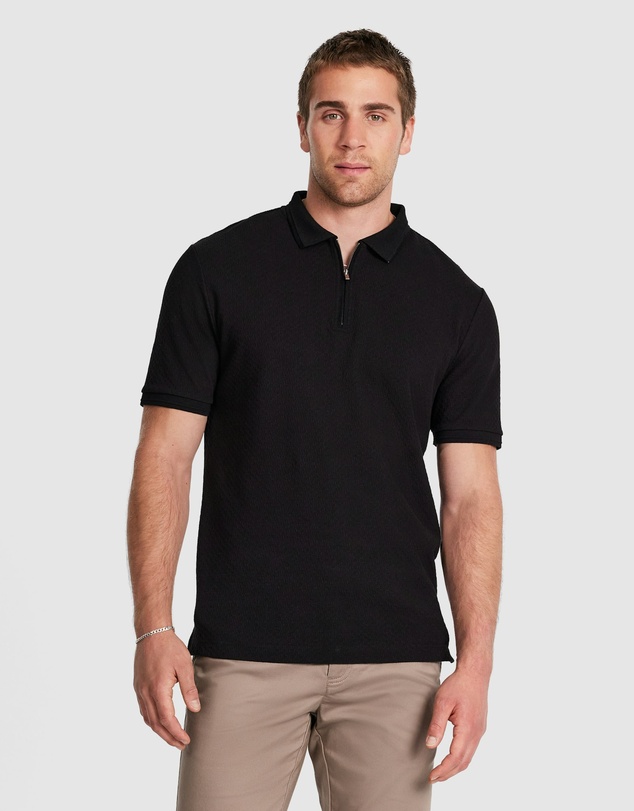 Tarocash - Leni Textured Zip Polo