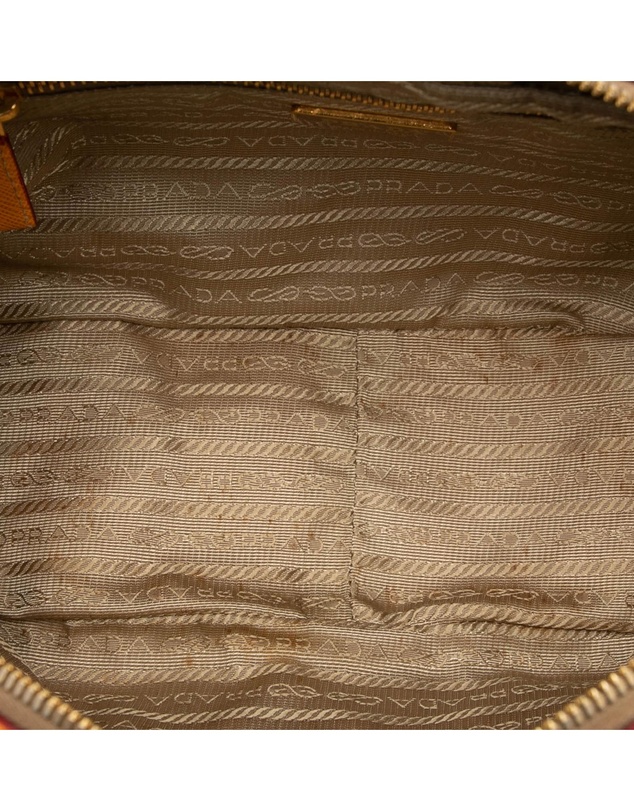 Pre-Loved by Azura Reborn - Pre-Loved Small Saffiano Trimmed Canvas Grommet Bauletto Bag