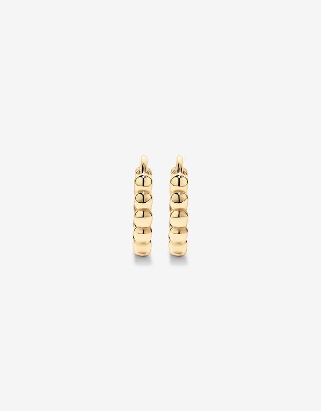 Michael Hill - 12mm Medium Beaded Huggie Earrings in 10kt Yellow Gold