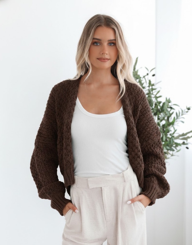 Esther & Co - Dorine Cardigan - Coffee