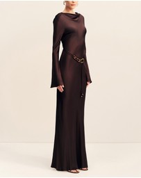 Shona Joy - Agnes Long Sleeve Maxi Dress with Belt