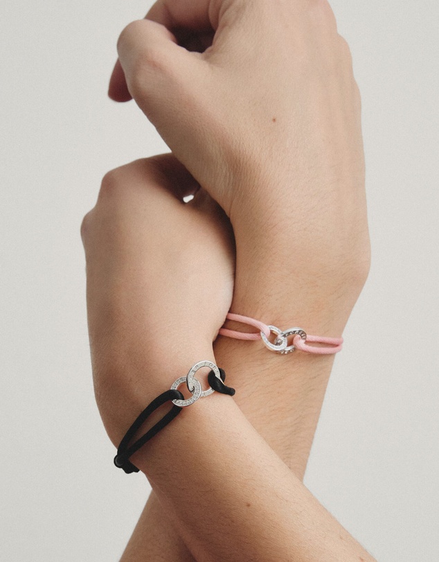 THOMAS SABO - THOMAS SABO Textile bracelet Together pink with zirconia