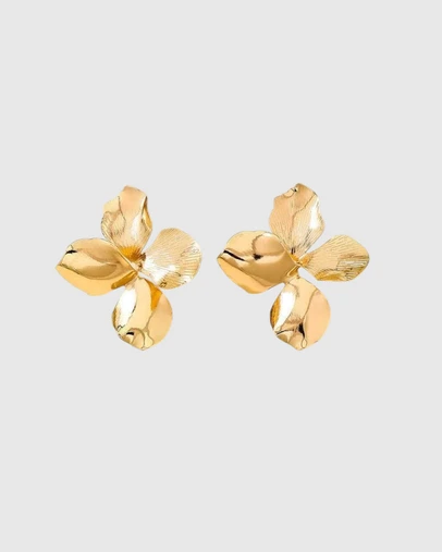 Honey and Beau - Golden Petal Earrings