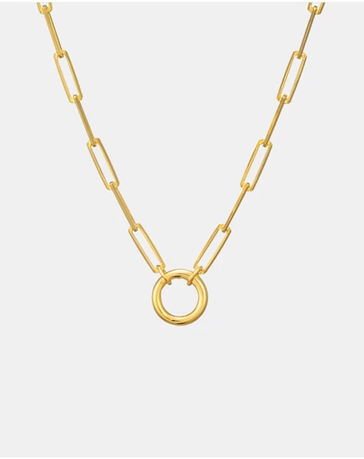 Zoe Olivia - 14K Gold Vermeil Paper Clip 'O' Link Necklace