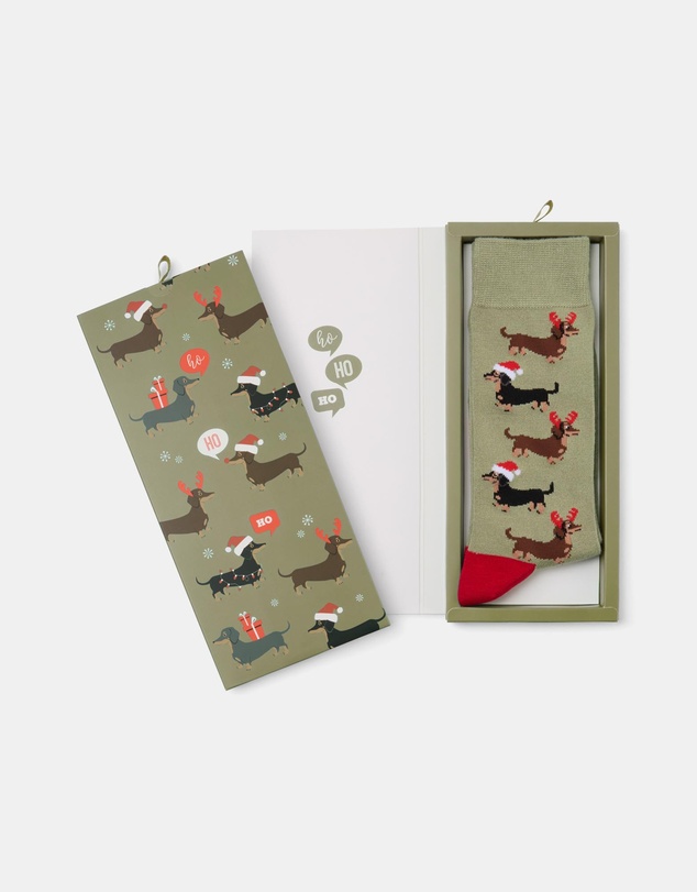 Bamboozld - Ho Ho Ho Dash Sage Socks Card