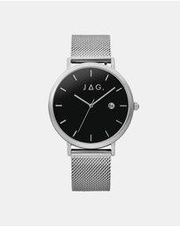 Jag - Ryan Mens Black Dial 43mm Silver/Black Watch Set
