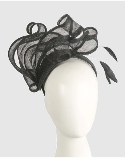 Max Alexander - Sinamay Black Racing Fascinator