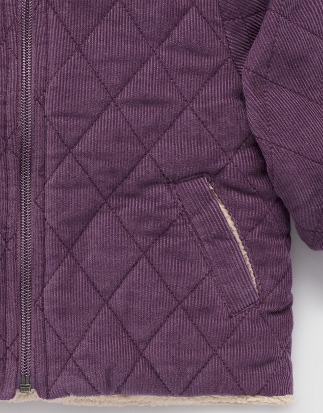 Purebaby - Corduroy Sherpa Quilted Jacket - Kids-Babies
