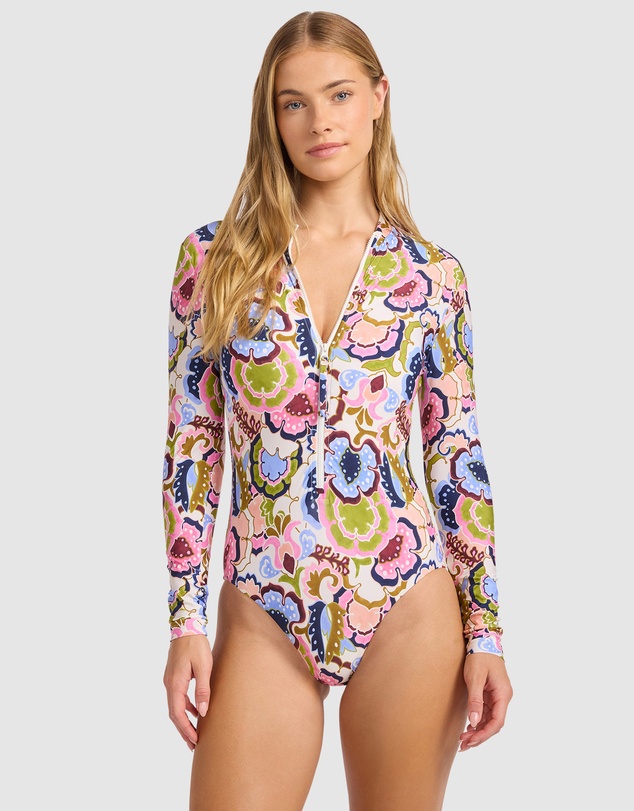 Seafolly - Sea Blossom Zip Front Surf Suit
