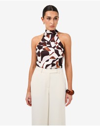 Forcast - Hazel Printed Halter Neck Top