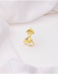 Wanderlust + Co - Sundaze Shell Gold Locket Ring