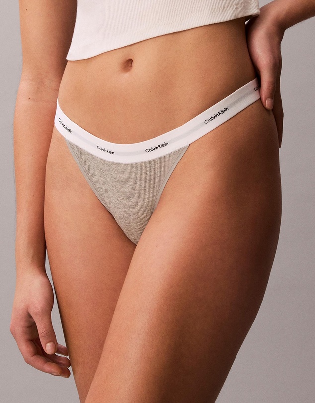 Calvin Klein - 3-Pack Cotton Rib String Thongs
