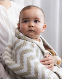 Living Textiles - Chenille Blanket - Chevron Taupe