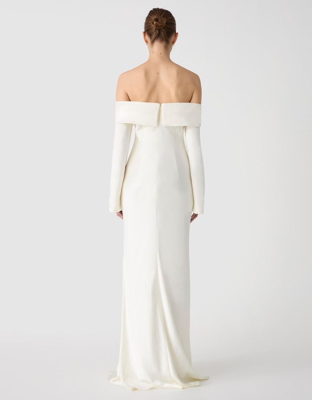MISHA - Bianca Off Shoulder Long Sleeve Gown