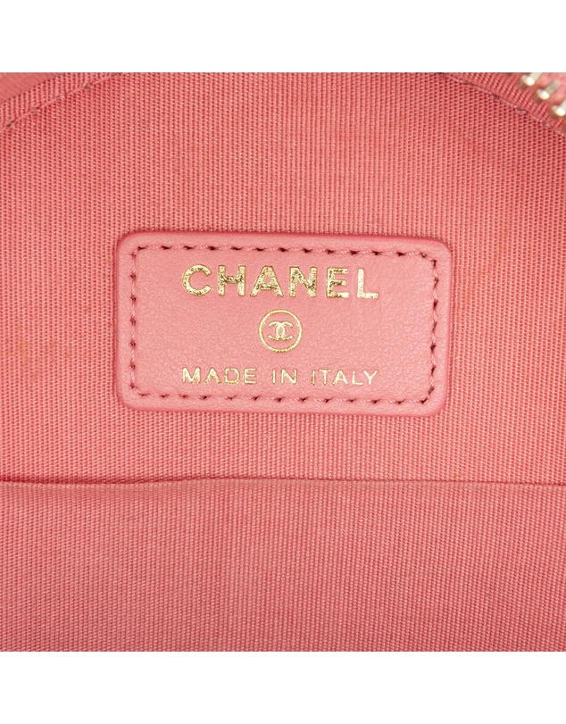 Pre-Loved by Azura Reborn - Pre-Loved CC Embossed Caviar Camellia Round Clutch With Chain