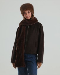 Morgan & Taylor - Elaina Faux Fur Cossack Hat in Brown