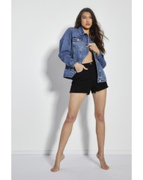 Glamorous - High Waisted Black Denim Shorts