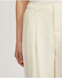 Oxford - Sonia Linen Blend Front Pleat Pants