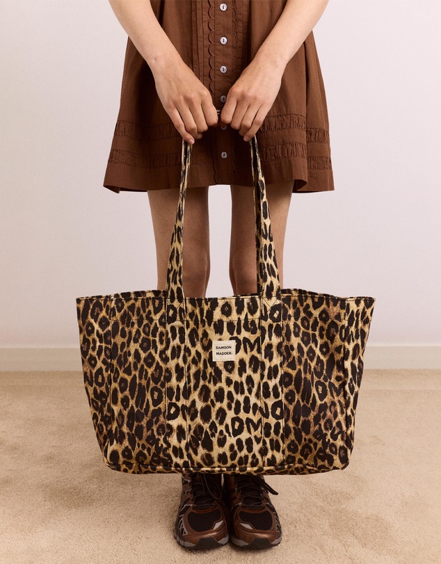 Damson Madder - Canvas Leopard Tote