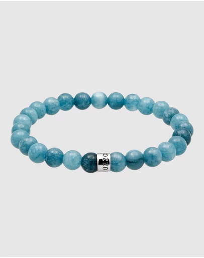 Kuzzoi - ICONIC EXCLUSIVE - Agate Bead Bracelet with 925 Silver Elements