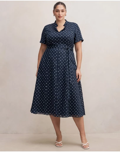 Forever New Curve - Therese Curve Short Sleeves Midi Dress