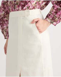 David Lawrence - Janis Linen Blend Column Skirt