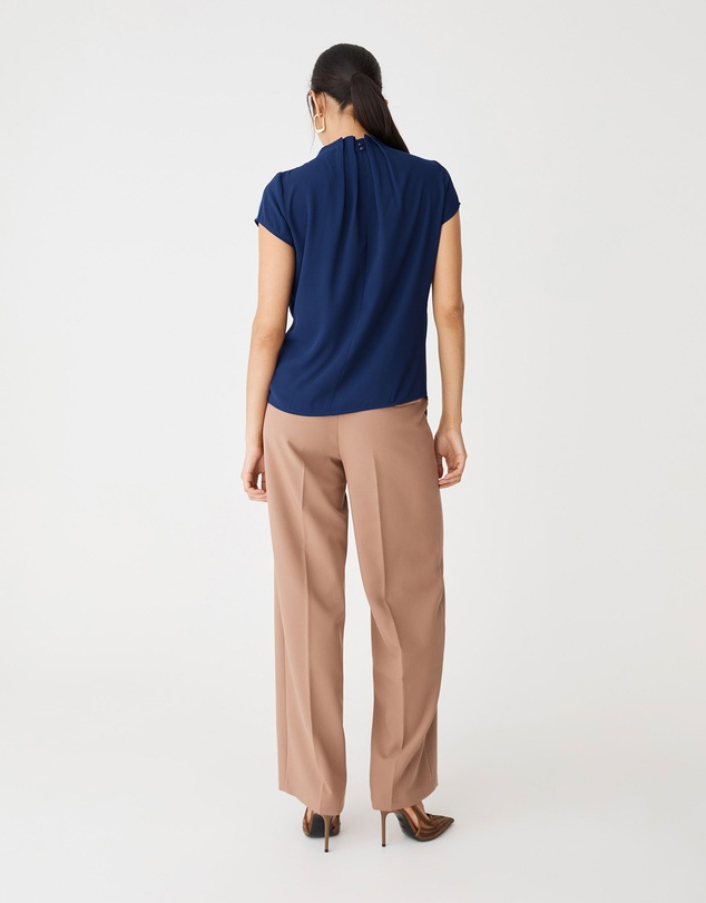 Forcast - Olivia Pleated High Neck Top