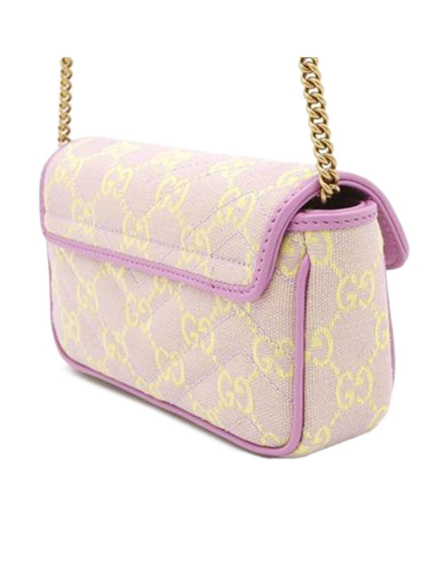 Pre-Loved by Azura Reborn - Pre-Loved Super Mini GG Marmont Matelasse Canvas Flap Crossbody