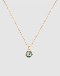 Elli Jewelry - Necklace Evil Eye Pendant with Crystals in 925 Sterling Silver Gold Plated