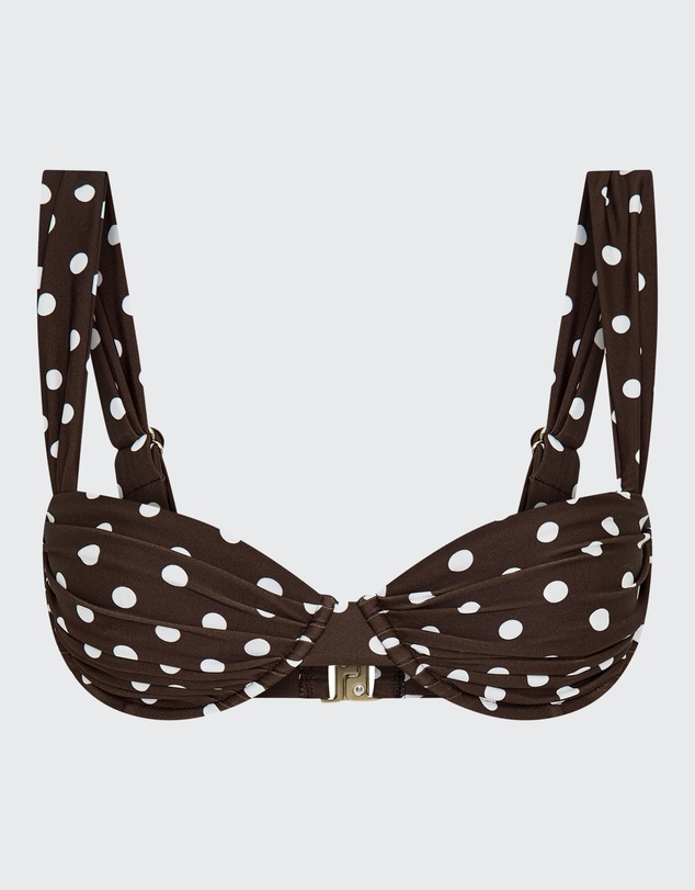 Vacay Swimwear - Rhodes Top Chocolate Polka