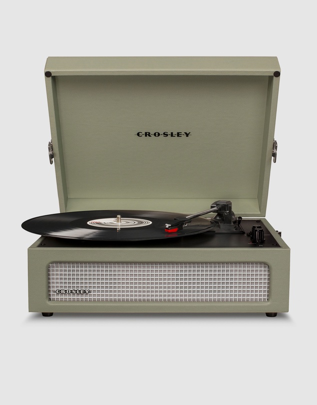 Crosley - Crosley Voyager Bluetooth Portable Turntable - Sage + Gadhouse Vinyl Rack Bundle - Black