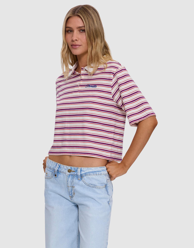 Thrills - Harry Striped Cropped Polo