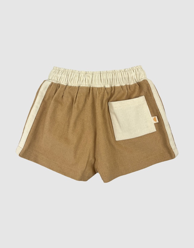 Banabae - Side Stripe Kids Cord Shorts - Camel