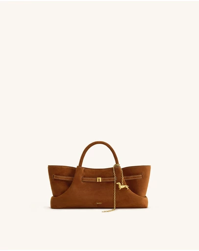 JW PEI - Maeve Dachshund Metal Charm Faux Suede Tote Bag